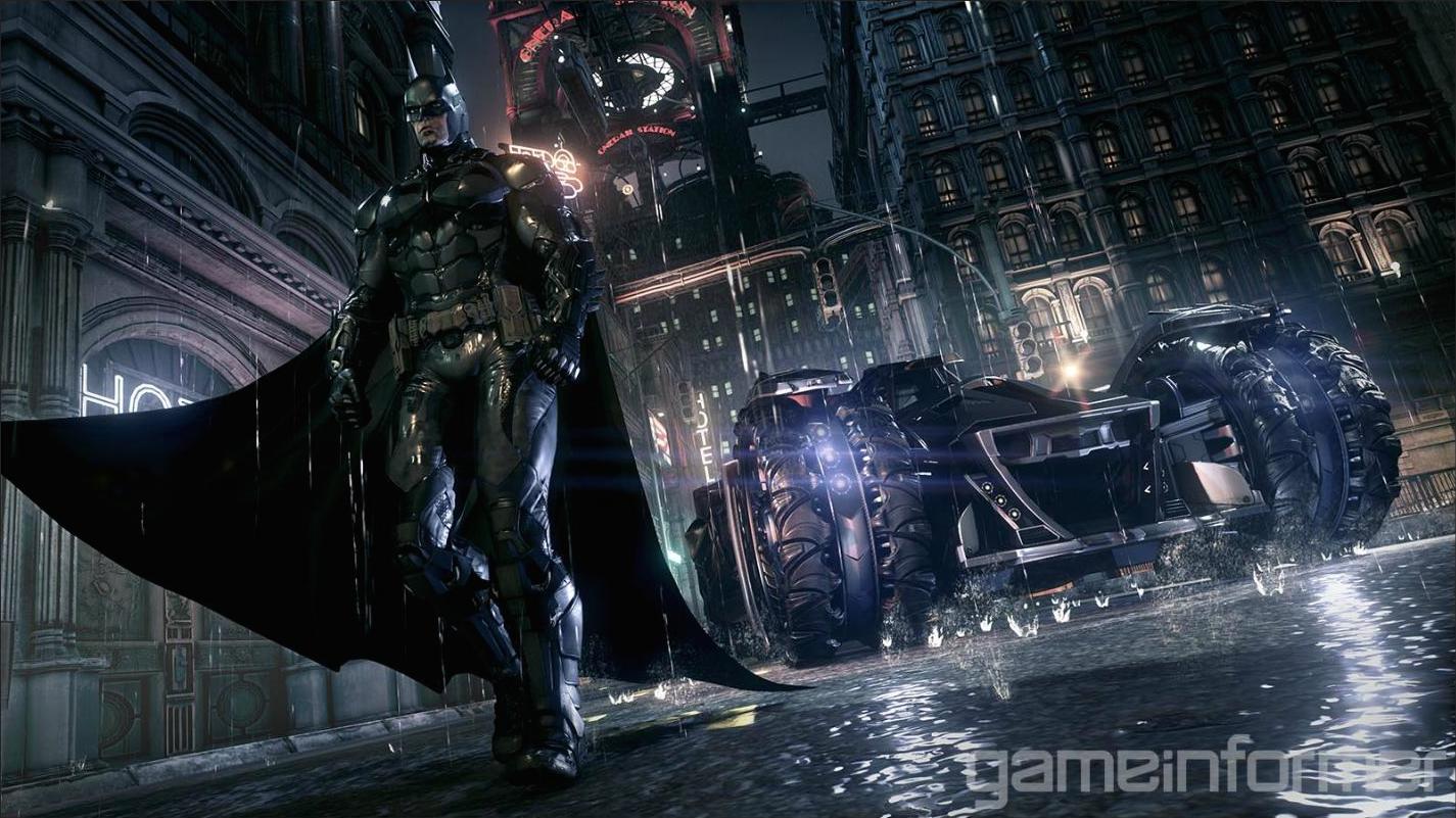 Batman and the Batmobile from 'Arkham Knight'