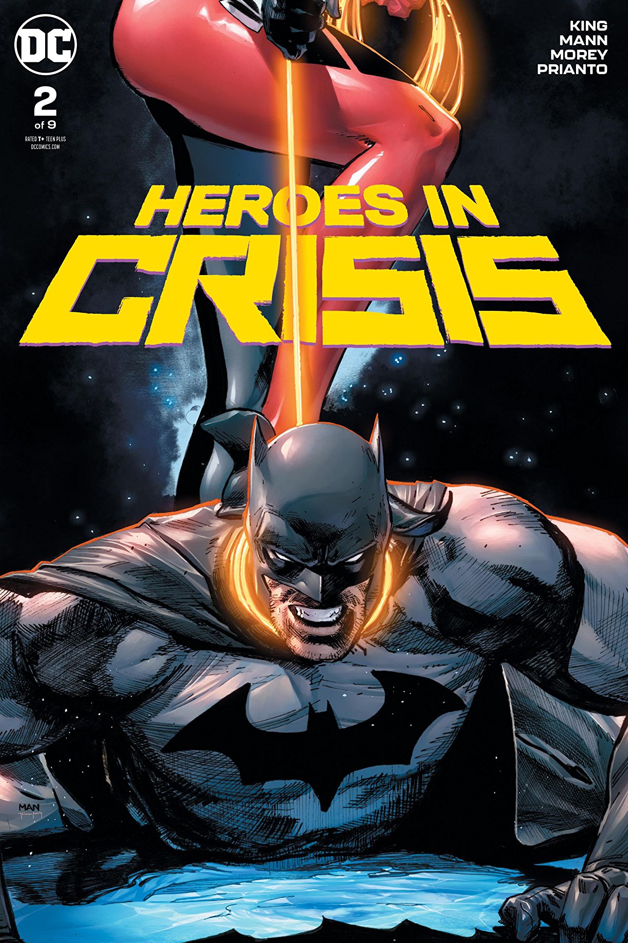 Heroes in Crisis #2 cover by Clay Mann and Tomeu Morey