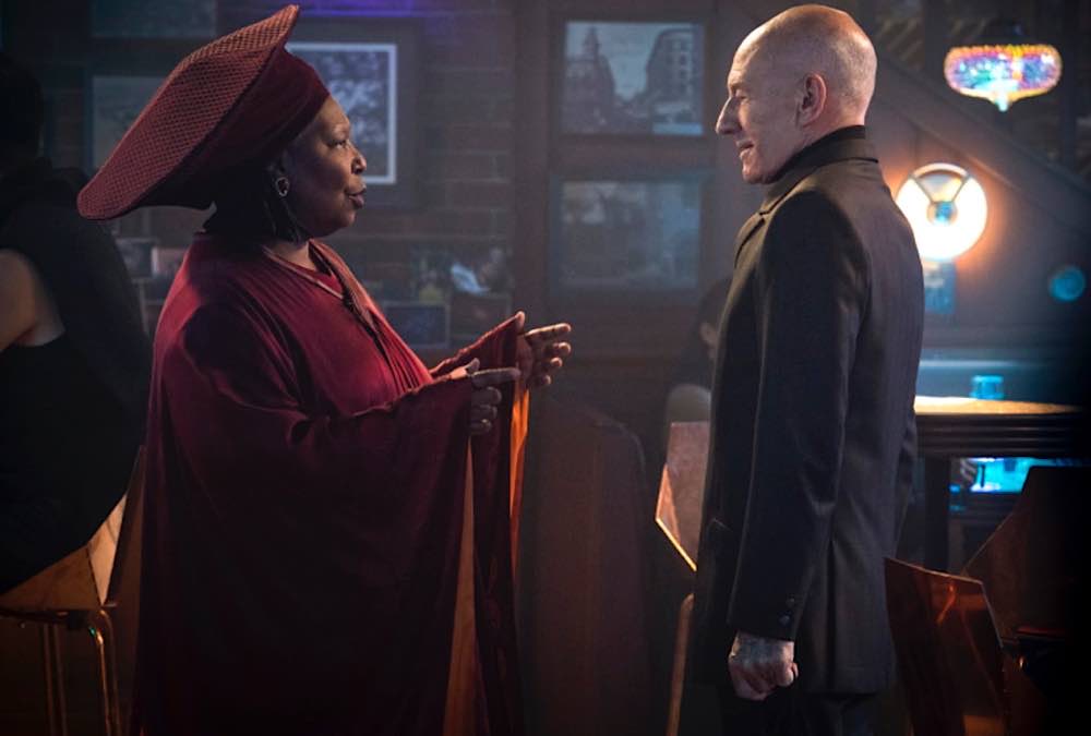 Whoopi Goldberg as Guinean and Sir Patrick Stewart as Admiral Picard - Star Trek: Picard (Paramount+)